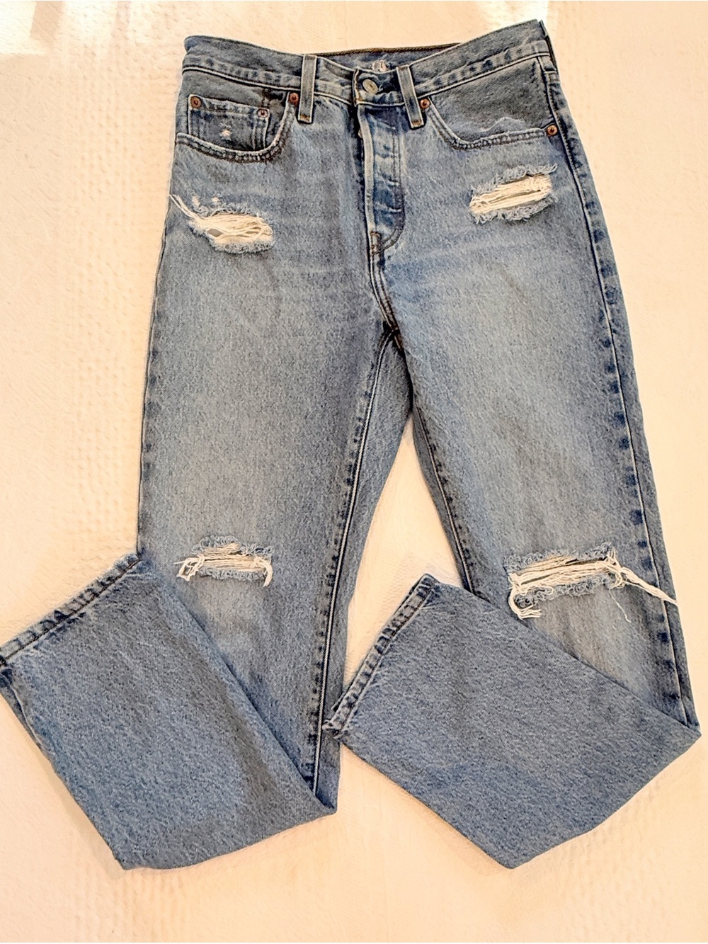 Levis 501 Jeans Button Fly Original High Rise Straight Women’s Size 27x30
